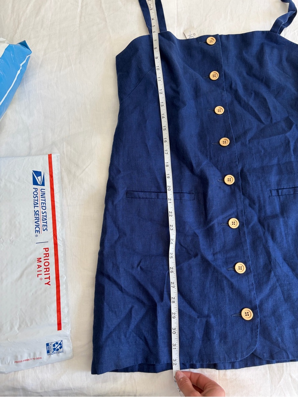 J. Crew Navy Blue Button-Front Mini Dress - Picture 11 of 13